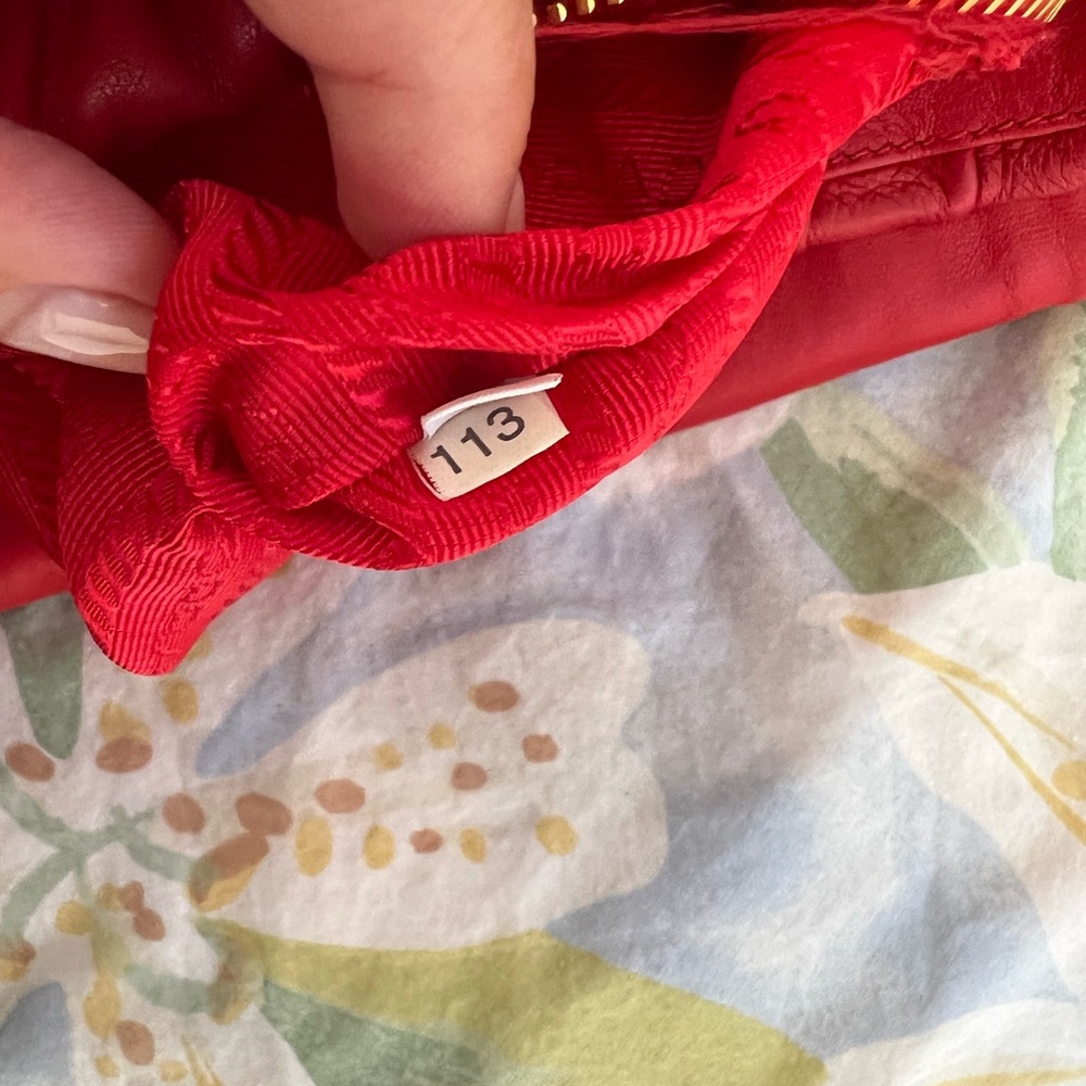 Prada Patina Dressy gaufre Red Leather Bag (rosso) - Picture 11 of 12